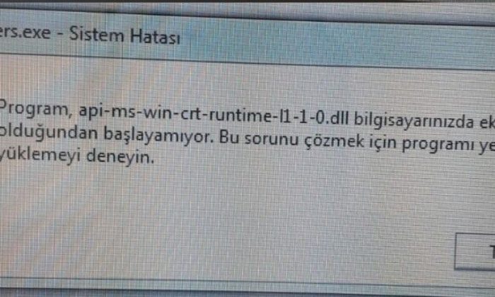 Api-ms-win-crt-runtime-l1-1-0.dll Hatası Çözümü