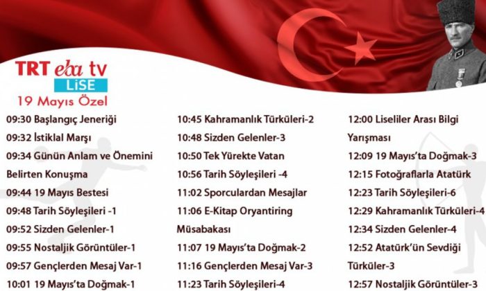 19 Mayıs Özel Yayın Akışı