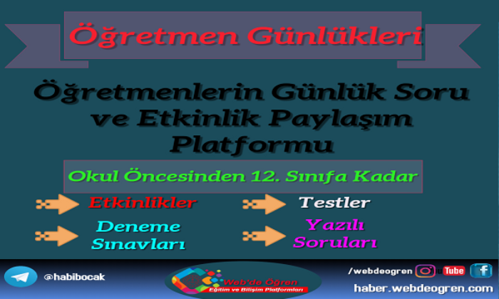 Öğretmenlerimizin Günlük Bilgi Paylaşım Platformları