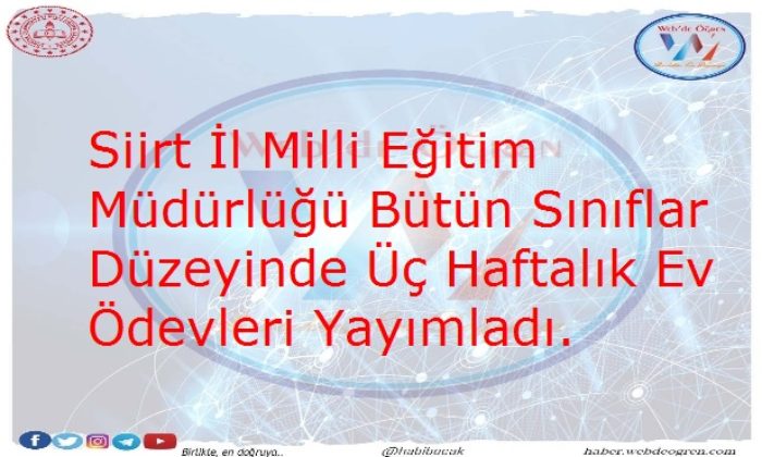 Siirt İl Millî Eğitim Müdürlüğü Ev Ödevleri Serisi.