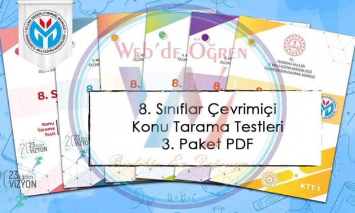 Tekirdağ İl Millî Eğitim Müdürlüğü 8. Sınıflar İçin Konu Tarama Testleri Yayınladı.
