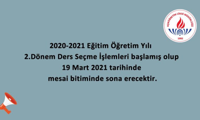 Açıköğretim Lisesi Öğrencilerimizin Dikkatine
