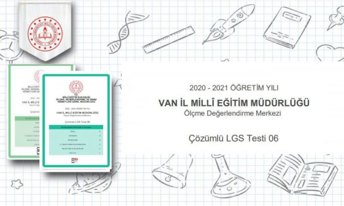 Van Ölçme Değerlendirme Merkezinin hazırladığı, 8. Sınıflara yönelik QR kodlu çözümlü Test 06