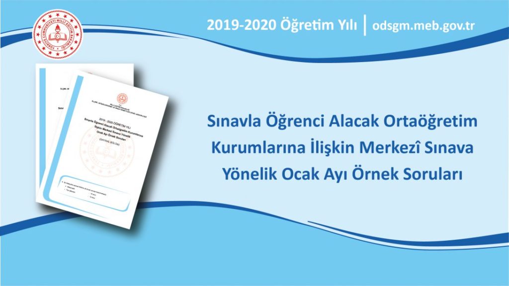 MEB 2020 Ocak Ayı LGS Örnek Soruları Yayınlandı.
