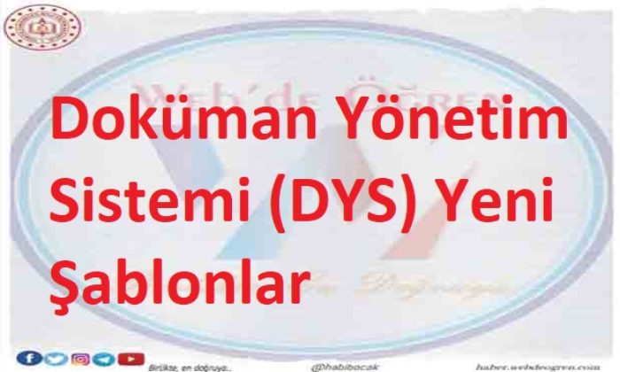 Doküman Yönetim Sistemi (DYS) Yeni Şablonlar
