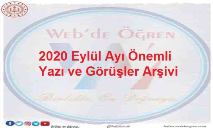 2020 Eylül Ayı Önemli Yazı ve Görüşler Arşivi