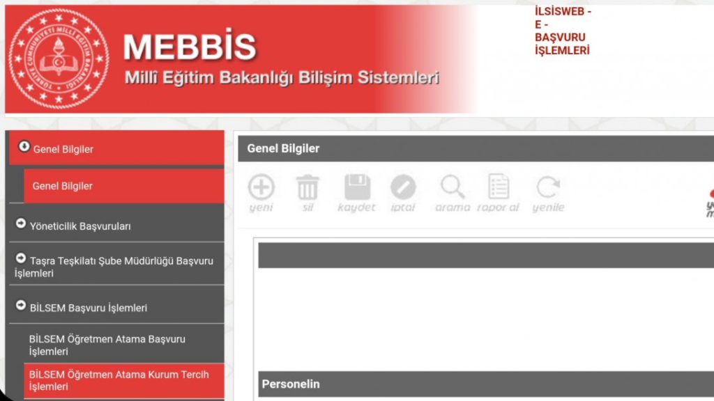 2021 Yılı BİLSEM Öğretmen Seçme ve Atama Tercih İşlemleri