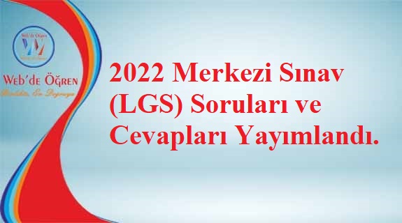 2022 Merkezi Sınav (LGS) Soruları Ve Cevapları Yayımlandı. | Haber ...