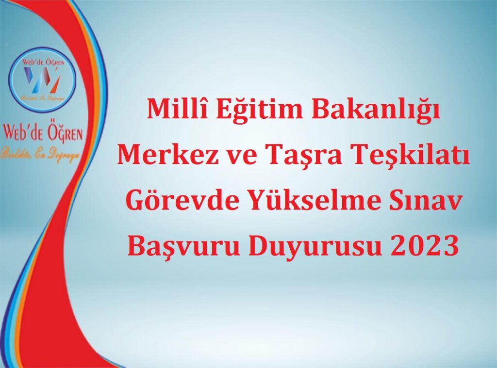 Millî Eğitim Bakanlığı Merkez Ve Taşra Teşkilatı Görevde Yükselme Sınav ...