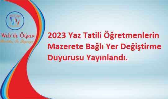 ÖĞRETMENLERİN MAZERETE BAĞLI YER DEĞİŞTİRME BAŞVURU DUYURUSU AÇIKLANDI