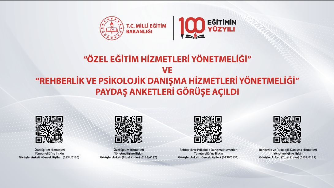 https://orgm.meb.gov.tr/www/ozel-egitim-hizmetleri-yonetmeligi-ve-rehberlik-ve-psikolojik-danisma-hizmetleri-yonetmeligi-paydas-anketleri-goruse-acildi/icerik/3064