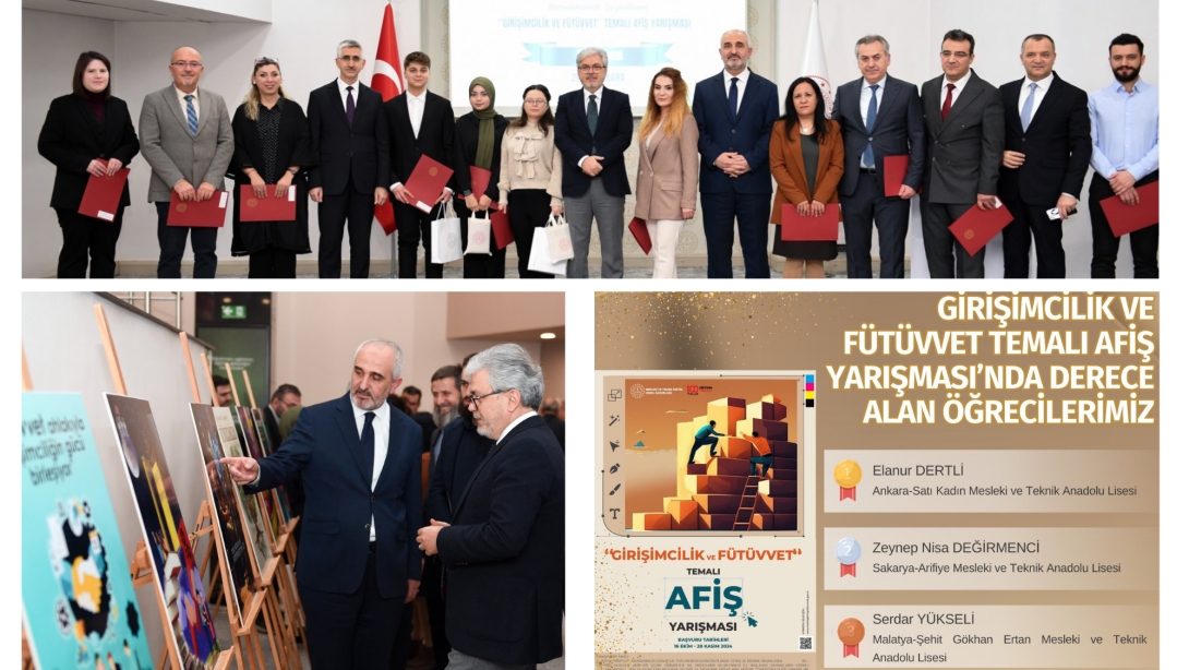 "GİRİŞİMCİLİK VE FÜTÜVVET" TEMALI AFİŞ YARIŞMASININ ÖDÜL TÖRENİ YAPILDI