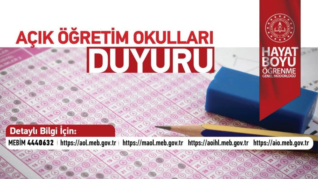 AÇIK ÖĞRETİM KURUMLARI 2. DÖNEM YAZILI SINAVLARI İÇİN SINAV GİRİŞ BELGELERİ ÖĞRENCİLERİN ERİŞİMİNE AÇILDI