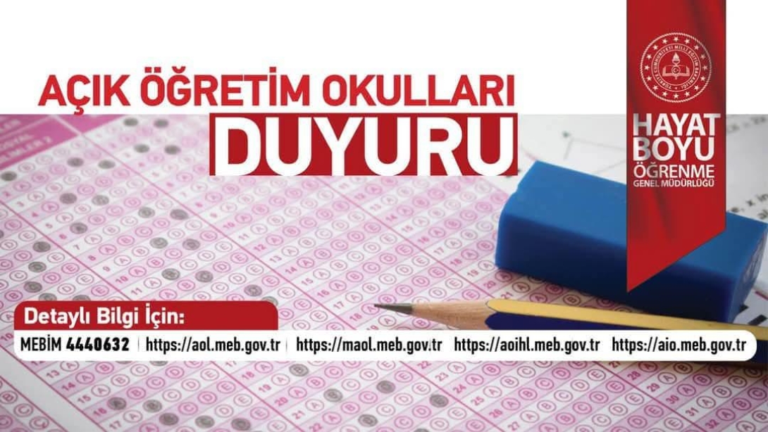AÇIK ÖĞRETİM OKULLARI 3. DÖNEM  KAYIT YENİLEME İŞLEMLERİ BAŞLADI