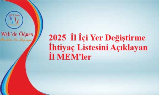 2025 İl İçi Yer Değiştirme İhtiyaç Listesini Açıklayan İl MEM’ler