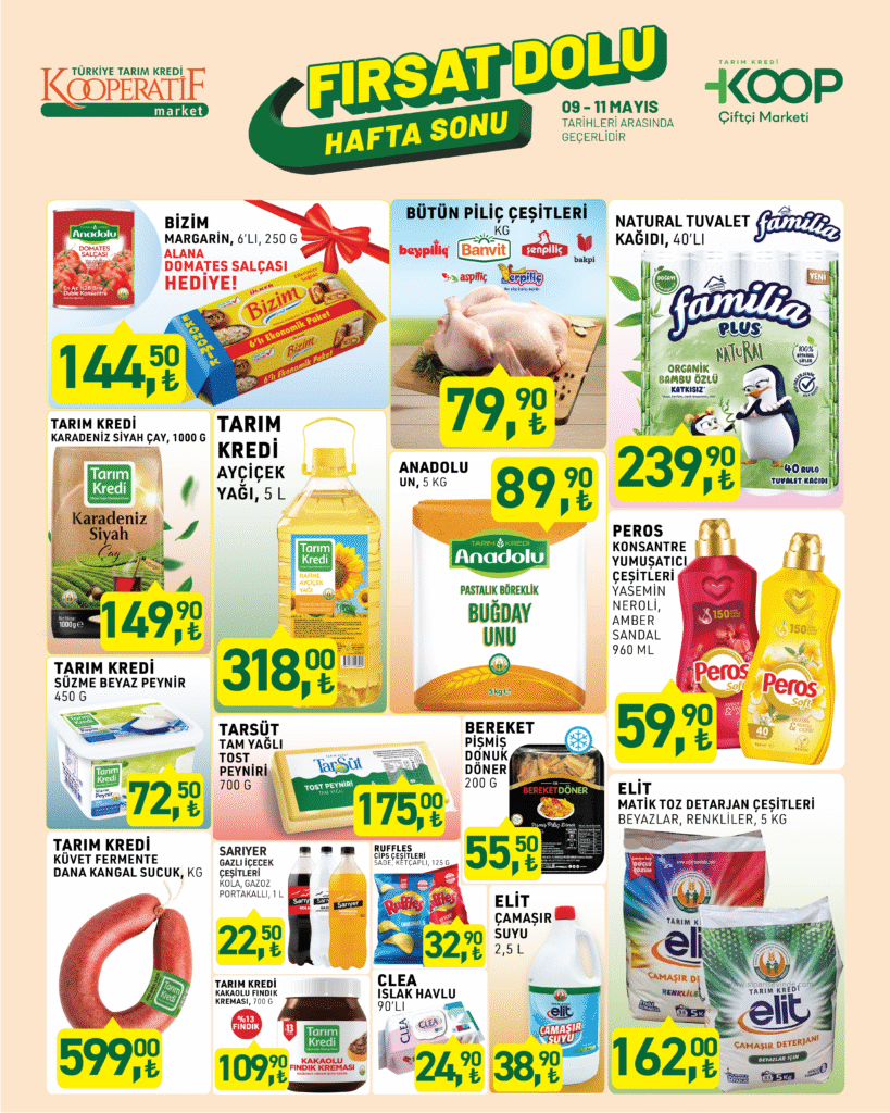 Tarım Kredi Marketlerinde Hafta Sonu İndirimi Başlıyor