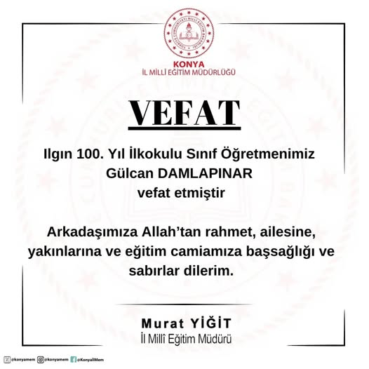 Konya’da Eğitim Camiasının Acı Günü