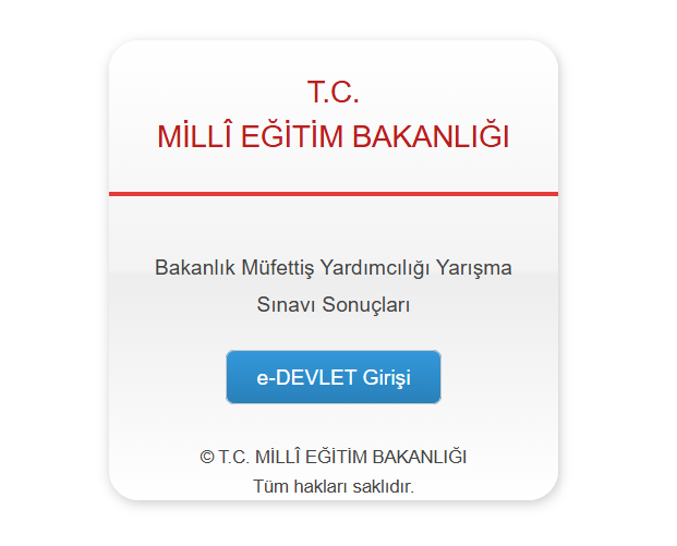 Bakanlık Müfettiş Yardımcılığı Yarışma Sınavı Sonuçları