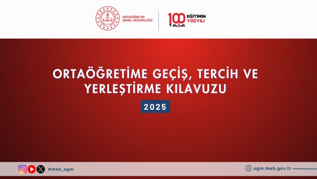 “2025 Ortaöğretime Geçiş Tercih Ve Yerleştirme Kılavuzu” Yayımlandı