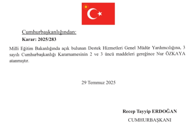 MEB’de Genel Müdür Yardımcısı Ataması Yapıldı