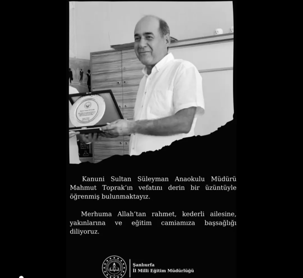 Okul Müdürü Mahmut Toprak Hayatını Kaybetti